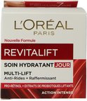 Doos L'Oréal Paris Revitalift nieuwe formule, hydraterende dagverzorging, anti-rimpel + extra stevigheid.