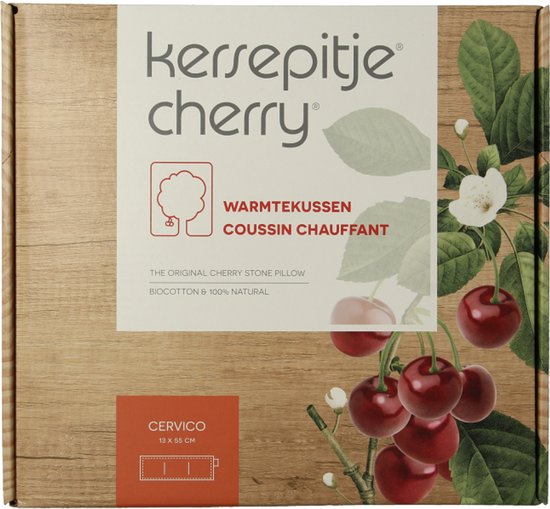 Kersepitje Cervico® – Langwerpig Kersenpitkussen – The ONLY Original - 13x55cm