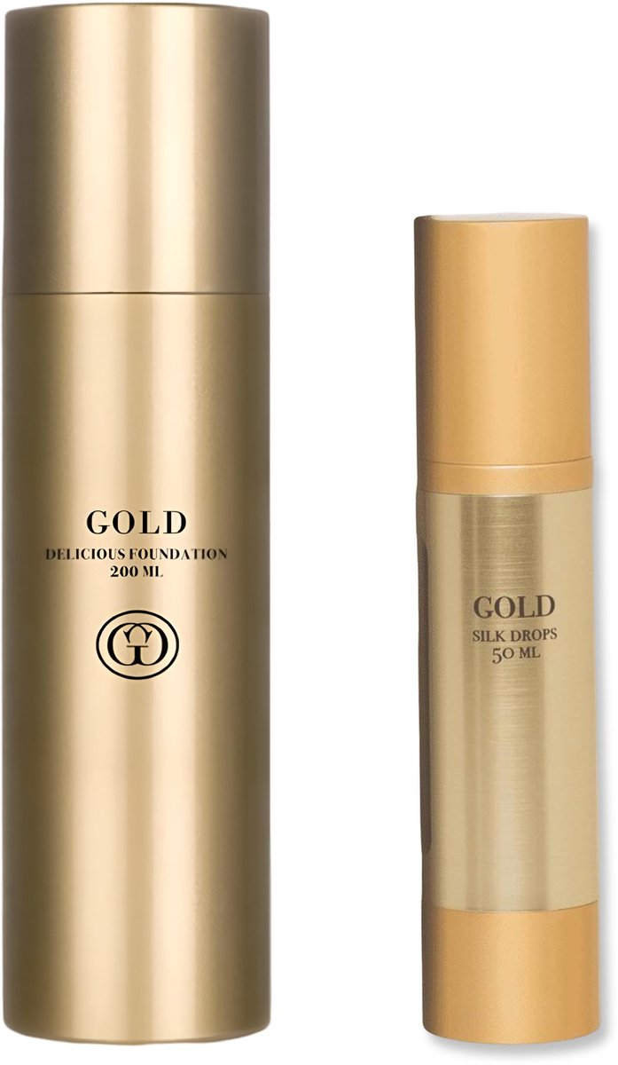 GOLD - Professionele haarverzorging Silk Drops 50ml & Gold Haircare Delicious Foundation 200 ml