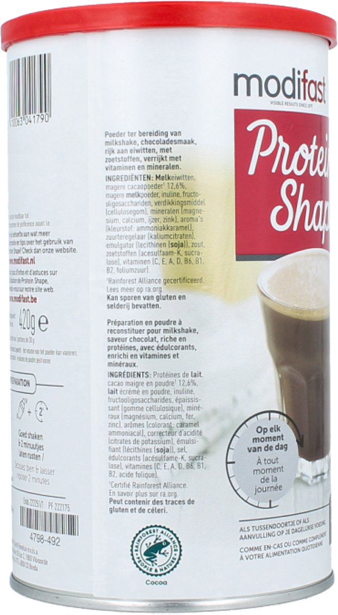 Modifast Protein Shape - Milkshake - Chocolade - 420 g van Modifast Protein Shape — afbeelding 3