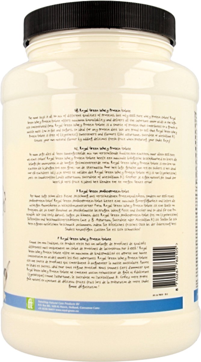 Royal Green 100% Protein Isolate - 600 gram - Voedingssupplement van Royal — afbeelding 2