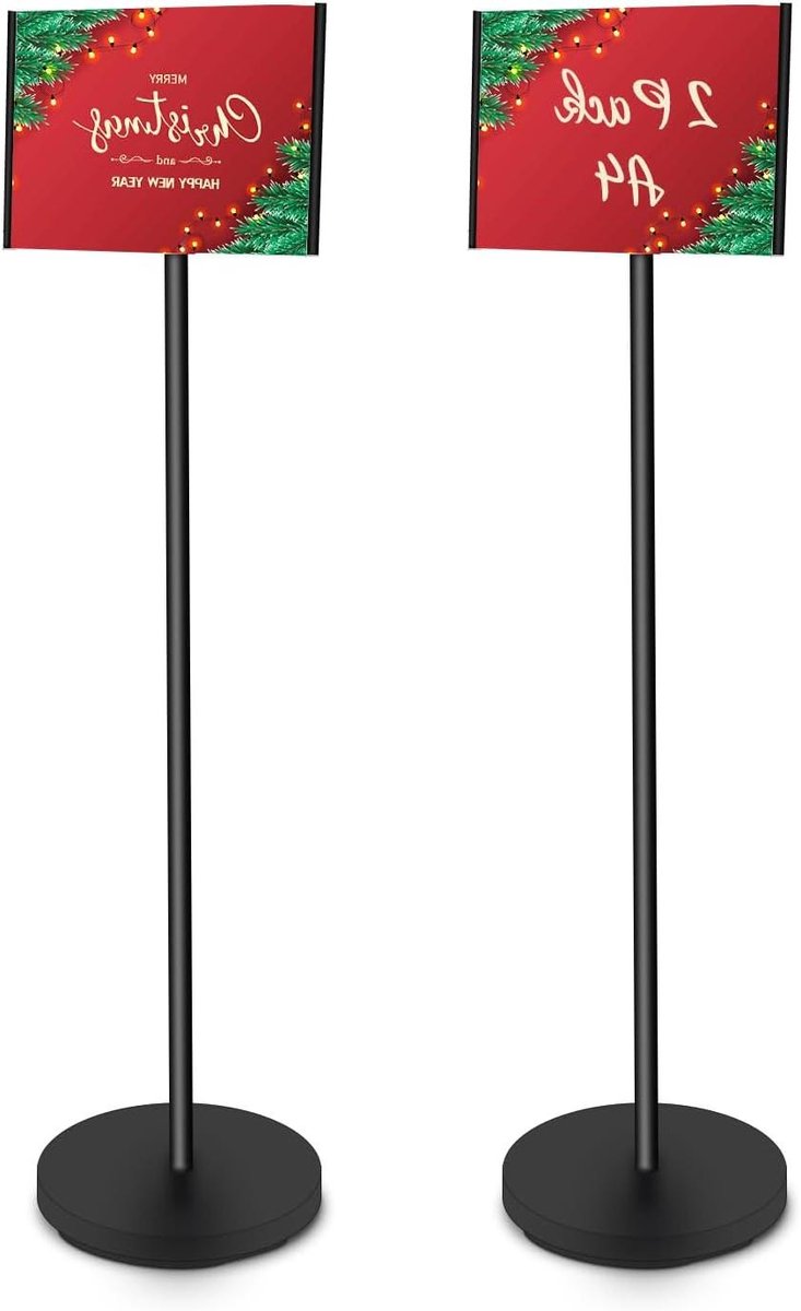 - Informatiestandaard voor bruiloften en zakelijke evenementen - 2 stuks zwart A4 posterstandaard met tekenframe