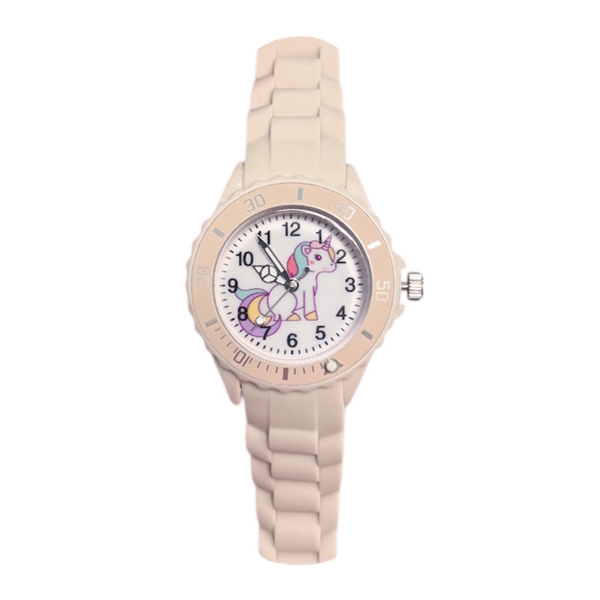 Kinderhorloge - Unicorn Beige | Siliconen | Ø 35 mm