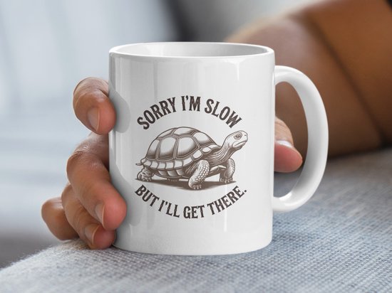 Tasse tortue, désolé, je suis lent, tasse à café tortue drôle, tasse lente mais sûre, idée cadeau pour amoureux des tortues, tasse Animaux