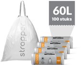 Strapper® Code M 100 Sacs poubelles - Convient pour Poubelle Brabantia - 60 litres - 100 sacs poubelles