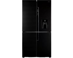 Amica AFN9561DXN - Amerikaanse Koelkast met 4 deuren - NoFrost - Waterdispenser met reservoir- 560 L - 183 cm H - Black RVS