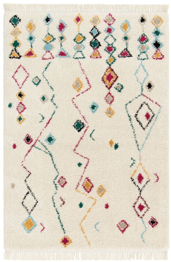 Tapis berbère - Atlas Kite ivoire/multicolore 160x230 cm