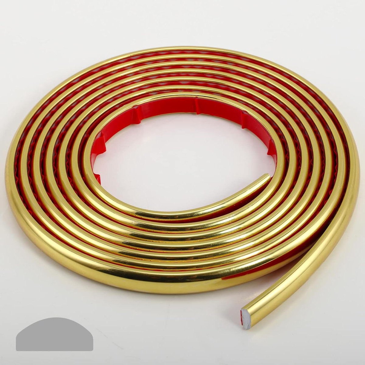 JGS Premium - Flexibele lijsten en sierlijsten | 3m kit- en sierstrips voor vloer spatten tegelrand | Hoekdecoratie zelfklevend glanzend goud