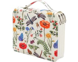 Etui - Grote capaciteit - Draagbare kleurrijke etui-organizer met 120 vakken - Met bedrukt patroon - Voor aquarelpotloden - Etui-organizer - Voor kunstenaars