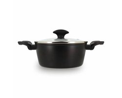 Dutch oven - MENASTYL - 6020646 - Gesmeed aluminium - 20 cm - Zwart - Geschikt voor alle warmtebronnen inclusief inductie