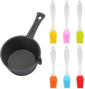 Gietijzeren Sauspot en Basting Borstel Set - Perfect voor Barbecue en Keuken - 1 stuk - Gietijzer