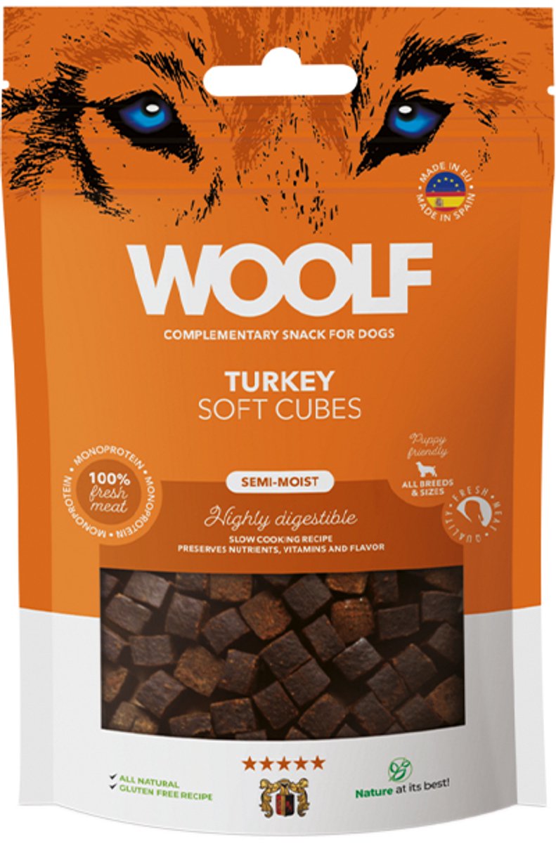 Woolf - Soft Cubes - Kalkoen (monoprotein) - 100gr
