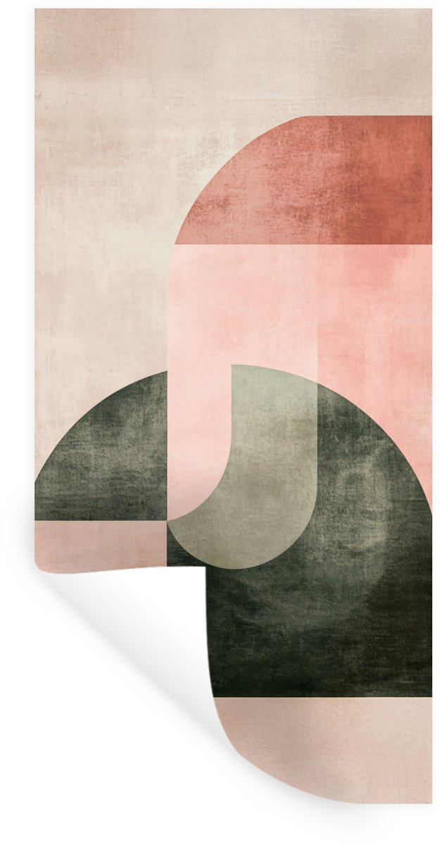 Muurstickers - Sticker Folie - Cirkel - Abstract - Roze - 40x80 cm - Plakfolie - Muurstick