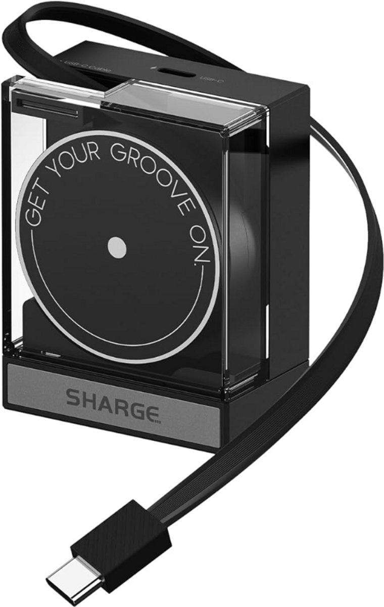 SHARGE Retractable 65 Snellader - 65W - GaN Technologie - Flexibel kabel - PD3.0 - QC3.0 - Oplader met Intrekbare USB C kabel - Zwart
