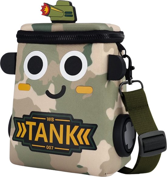 Wheelybaby Kinder Schoudertas met Camo Tank Design – Crossbody Tas voor Meisjes en Jongens | Verstelbare Riem | Lichtgewicht Gymtas | Milieuvriendelijk | Ideaal Cadeau