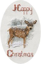 Kit de broderie carte de Noël "Deer dans une tempête de neige"