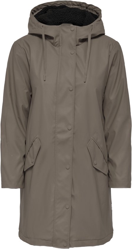 Only Jas Onlsally Raincoat Otw Noos 15206116 Walnut/black Teddy Dames Maat - M