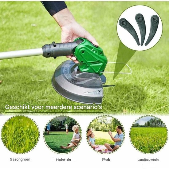 EXCITAT Grasmaaier messen - Geschikt voor vervangingsmesset voor Bosch bosmaaier Durablade Art 23-18 LI Art 26-18 LI - Groen - 24-delige van EXCITAT — afbeelding 4