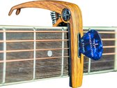 Stevige universele 3 in 1 Capo Wood - Capo met plectrum houder - Brugpin puller - Gitaar - Elektrische gitaar - ukulele - Mandoline