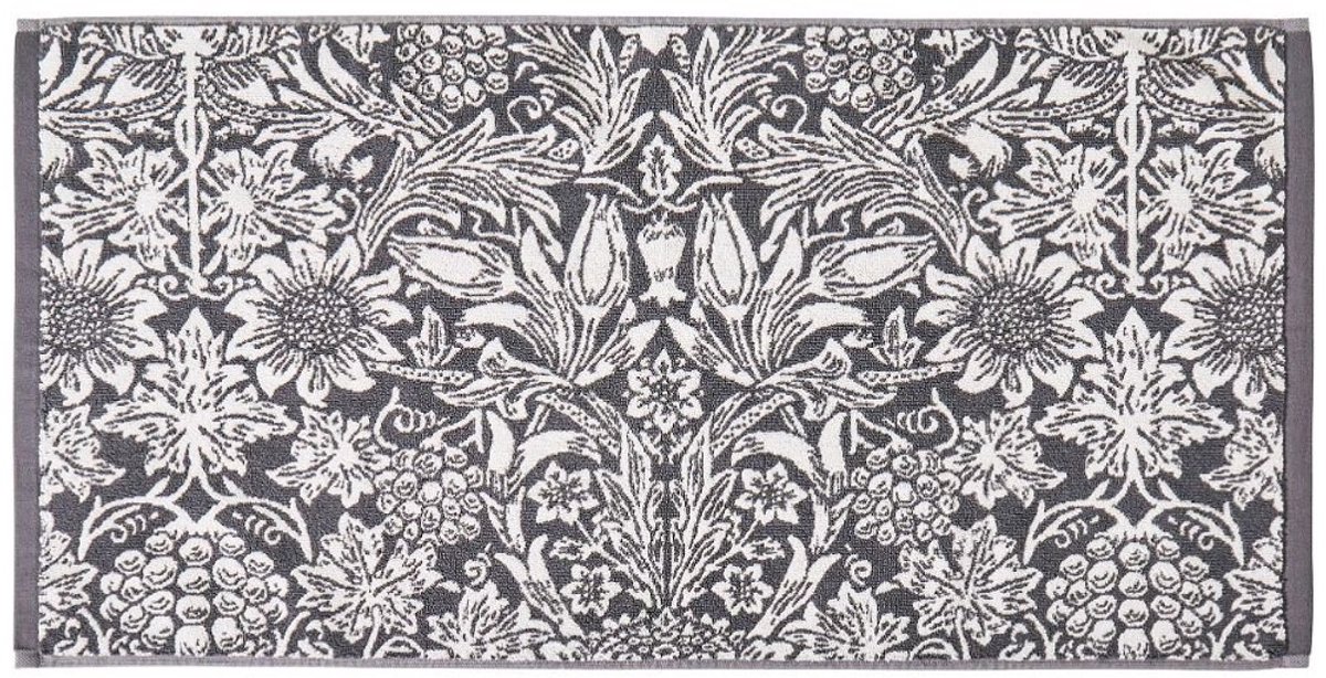 William Morris Sunflower Iron badmat - donkergrijs - jacquard douchemat - 50x90 cm