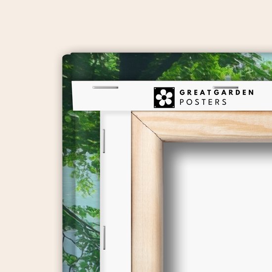 Canvas met achterkant van Great Garden Posters, met houten frame.