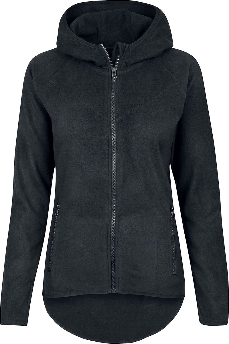 Urban Classics Polar Fleece Zip Hoodie Dames Vest met capuchon – S Zwart