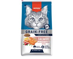 Wanpy - Kattenvoer - Droogvoer - Zalm - Huid & Vacht- 8 kg - Graanvrij