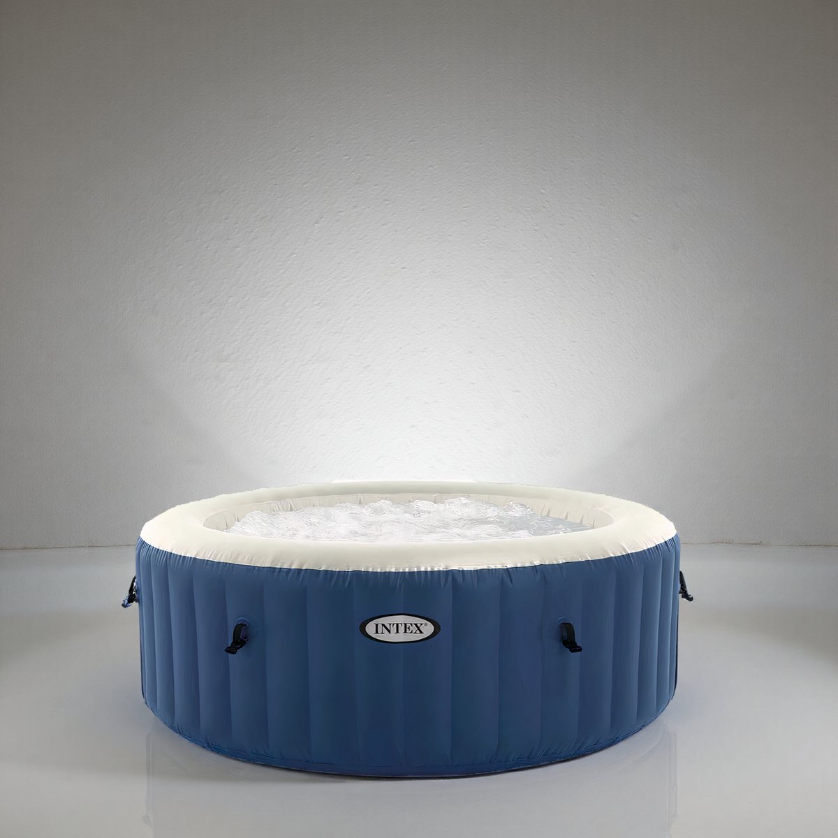 PureSpa Luxe Opblaasbare Bubbelbad – Whirlpool voor 4 Personen – Rond Spa Bad met 100 Massagesproeiers, Verwarming & Filtersysteem – 180 x 66 cm – Inclusief Afdekhoes & Dispenser hometotry