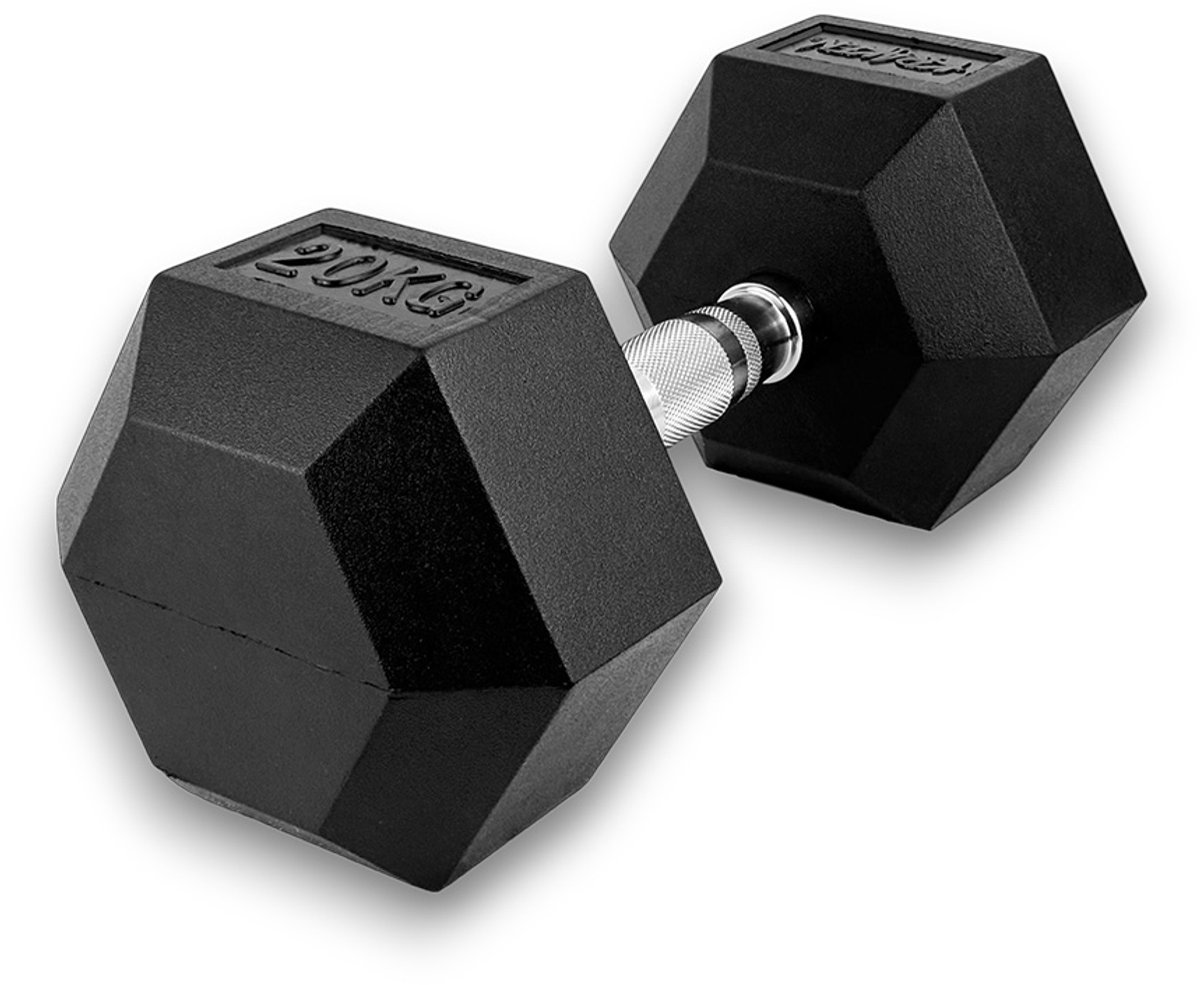 KRAKEN 20 KG Hexagon Dumbbell | Stabiele Zeshoekige Vorm | Duurzaam en Comfortabel | Veelzijdig en Betrouwbaar voor Krachttraining | Halter Gewicht voor Fitness | Sport Gym Dumbbell (alt. spelling Dumbel Dumbbel Dumbell) Hand Gewichten