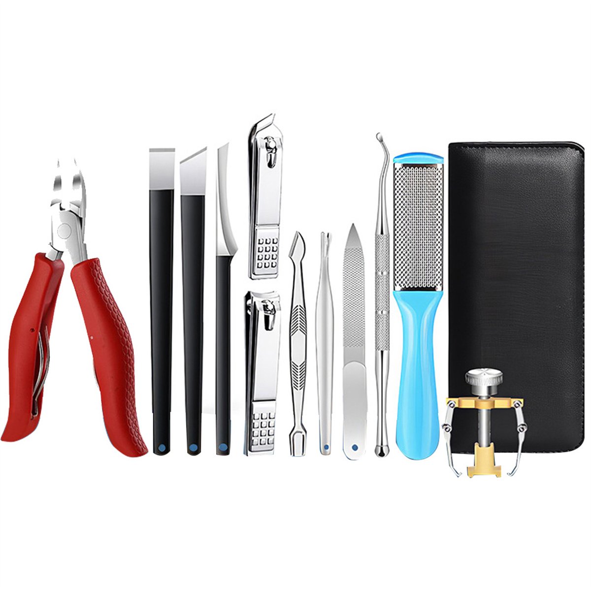 13-delige Pedicure Set – Professionele Voetverzorging van RVS & ABS