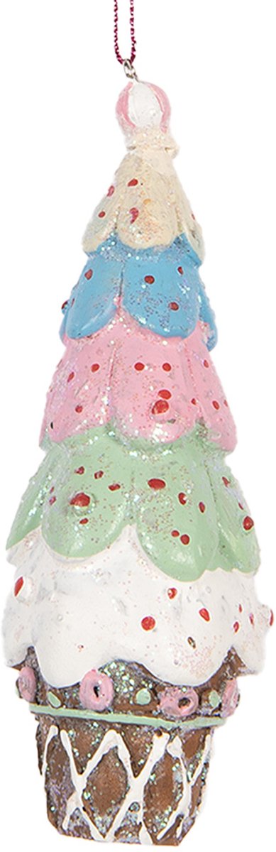 Clayre & Eef Kersthanger Ø 5x13 cm Meerkleurig Kunststof IJsjes