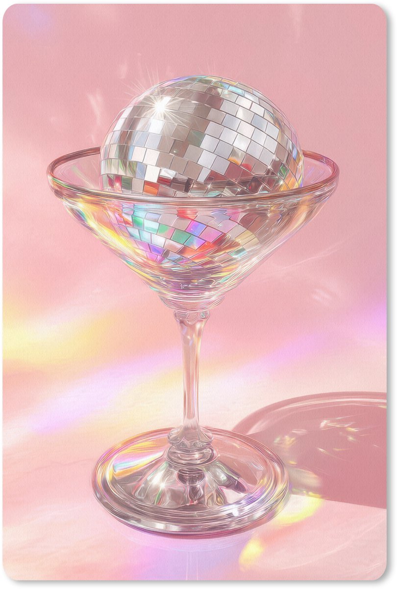 Muismat 18x27 cm - Mousepad Martiniglas - Discobal - Fonkelende lichtvlekken - Muismatten
