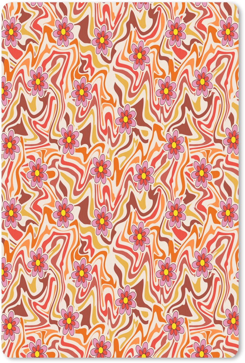 Muismat 18x27 cm - Mousepad Retro - Bloemen - Patroon - Muismatten