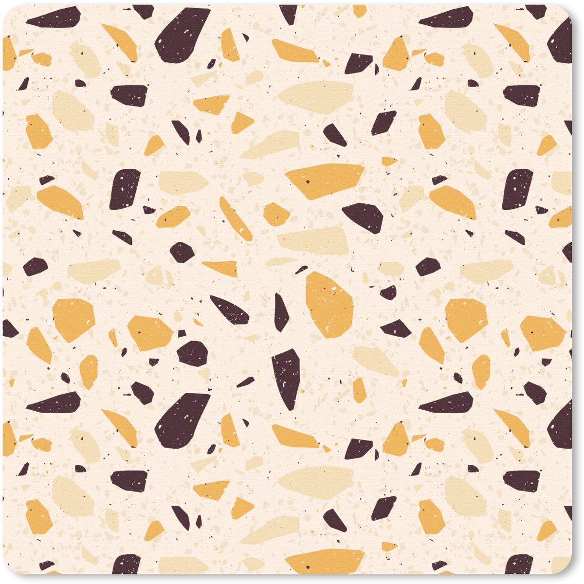 Muismat 30x30 cm - Mousepad Terrazzo - Patroon - Geel - Muismatten