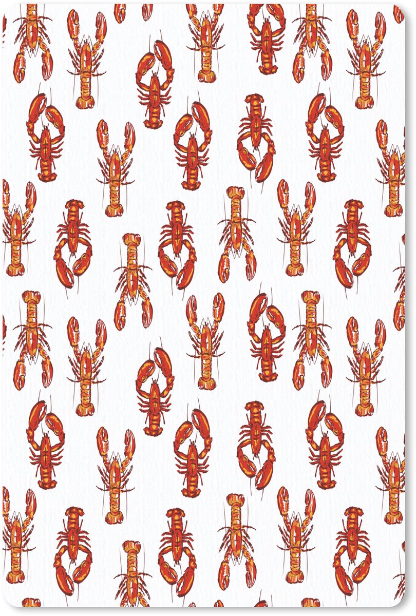 Muismat 18x27 cm - Mousepad Kunst - Kreeft - Rood - Oranje - Muismatten