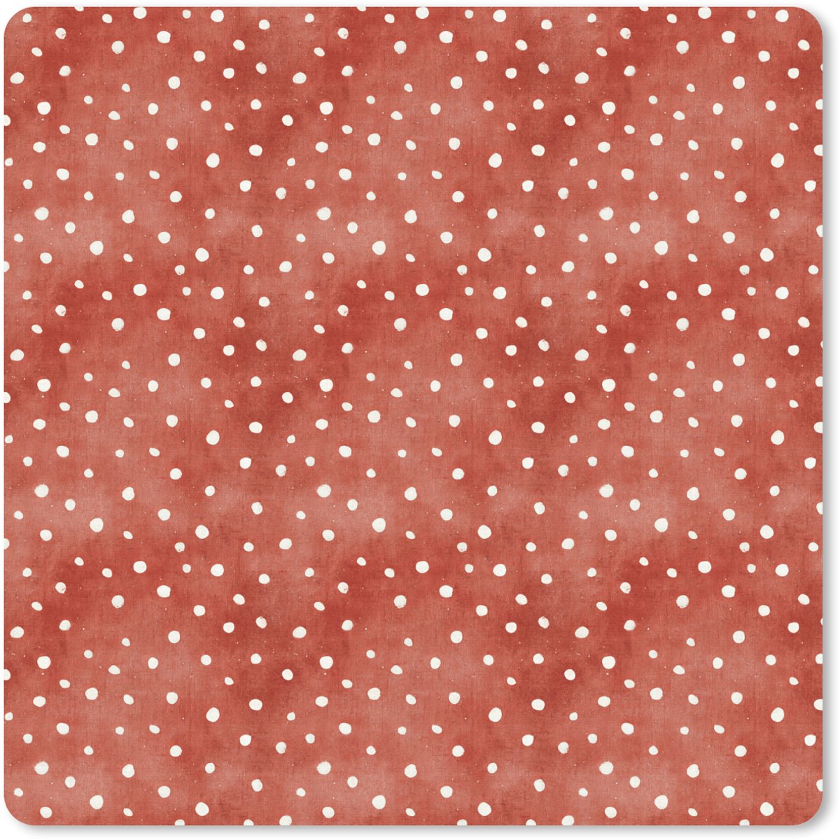 Muismat 20x20 cm - Mousepad Patroon - Stippen - Rood - Wit - Muismatten