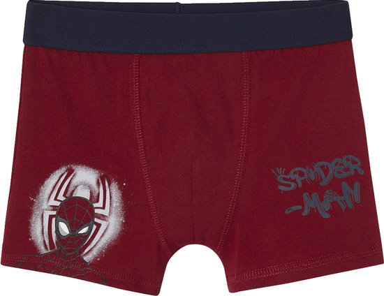 Rode Spiderman boxershort met Spiderman-logo.