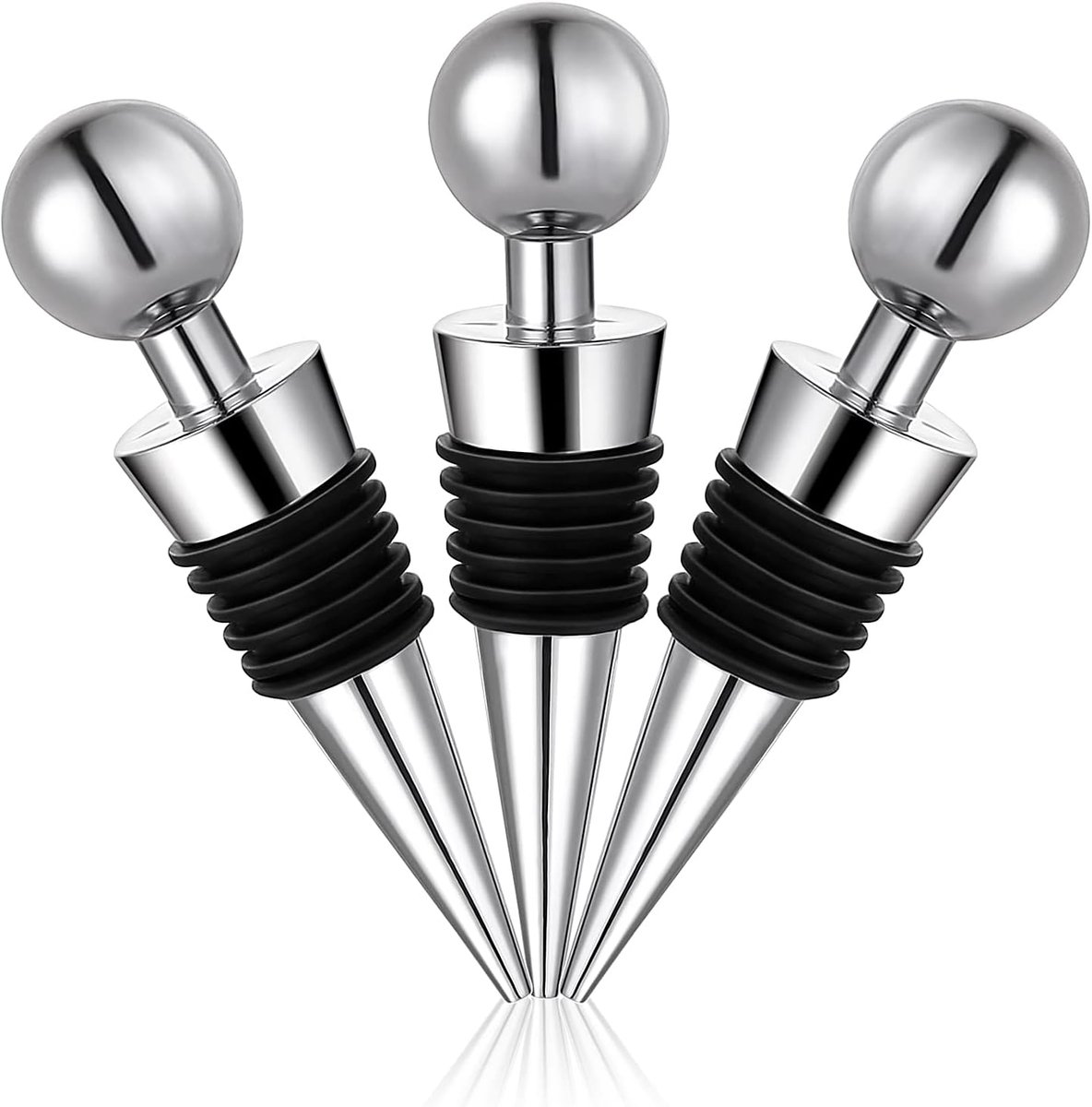 Flessenstop, 3 stuks wijnstoppers, wijnflesstopper, wijnstopper, flessenbeschermzegel, wijnkurk voor wijn, champagne, prosecco, bier, sterke drank, collectie