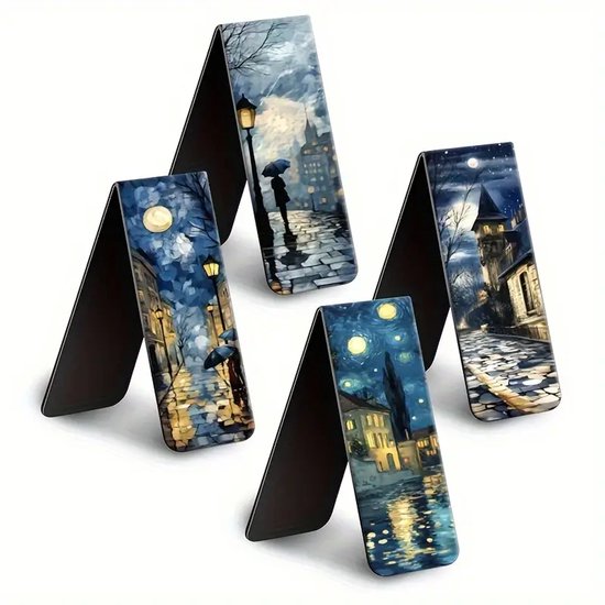 Viwado® | Set de 4 Signets magnétiques - Marque-pages magnétiques - Marque-pages robustes pour Étudiants et lecteurs