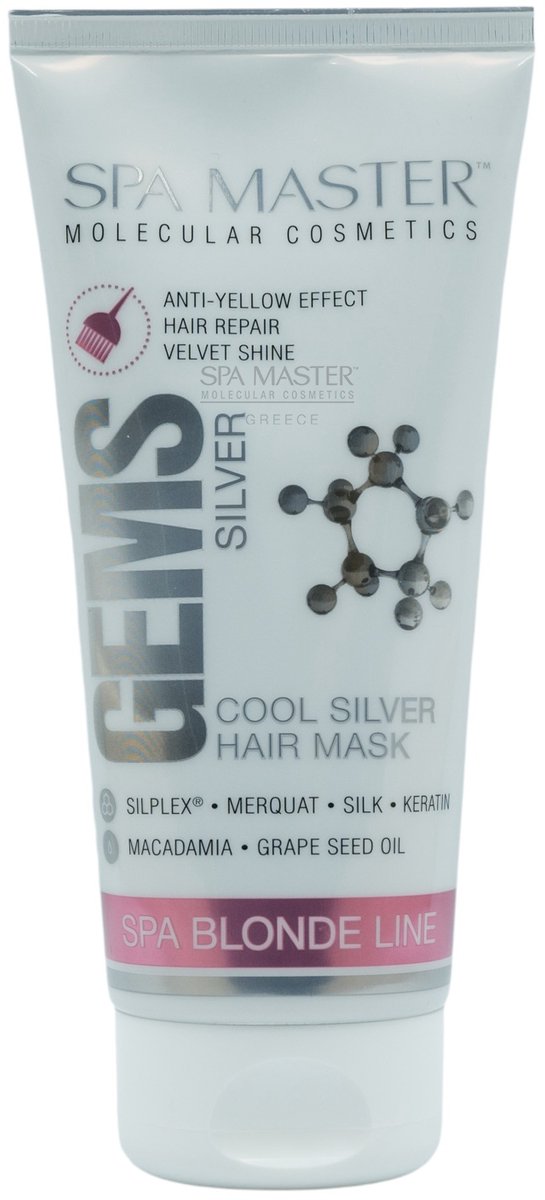 Spa Master No Yellow Zilver Masker – Anti Geel Haarmasker – Beschermt Blond & Grijs Haar – 200ml