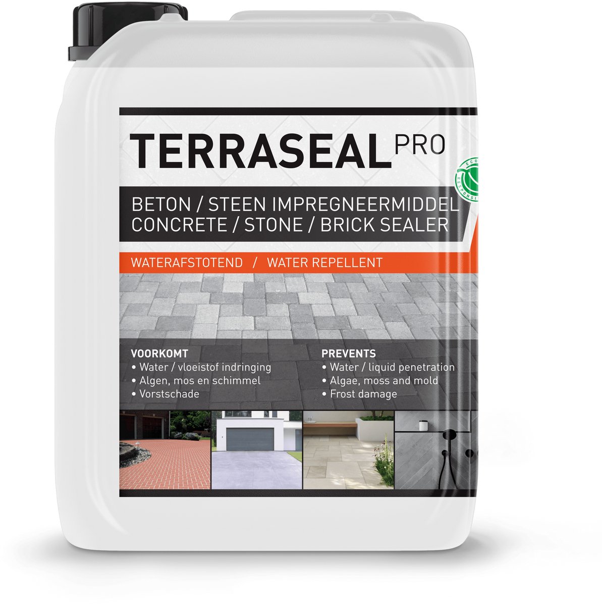 Tuintegel impregneer - Nano Coating Tuintegels, Betontegels, Terrastegels, Bestrating, Klinkers impregneren - Professioneel tegel impregneermiddel - Terraseal Pro - 2,5L / 15m²