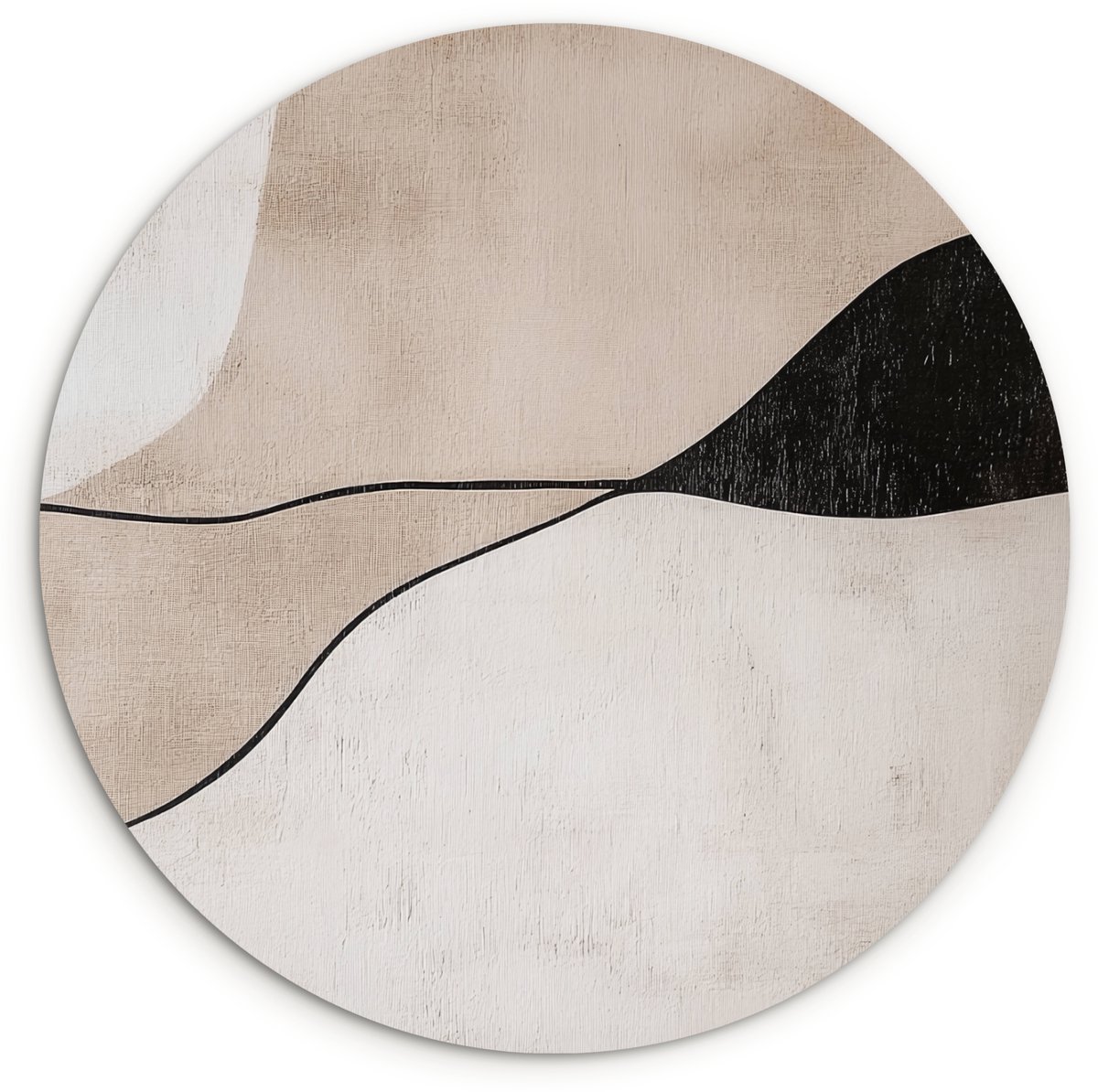 WallCircle Wandcirkel 150x150 cm - Muurcirkel Contourlijnen - Abstracte landschap - Muurdecoratie woonkamer - Wanddecoratie slaapkamer - Kamer decoratie accessoires - Ronde schilderijen