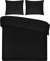 Housse de couette Uni - 100% coton naturel - 140x200/220 - noir