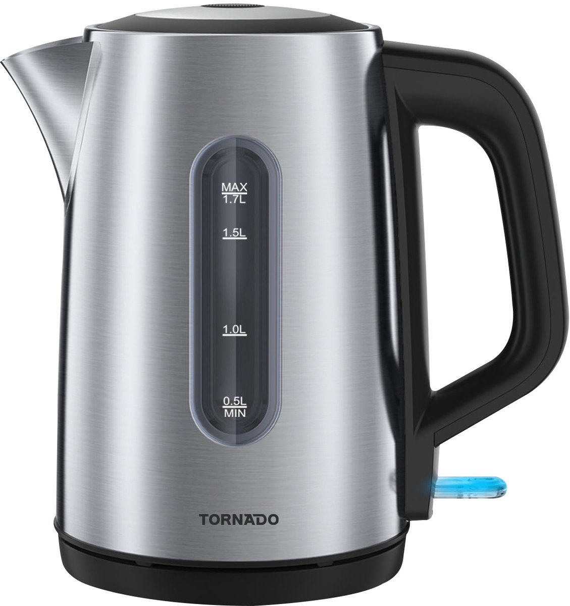 Tornado TKE01411-GS - Waterkoker - 1,7l - 2200W - Zwart, Zilver