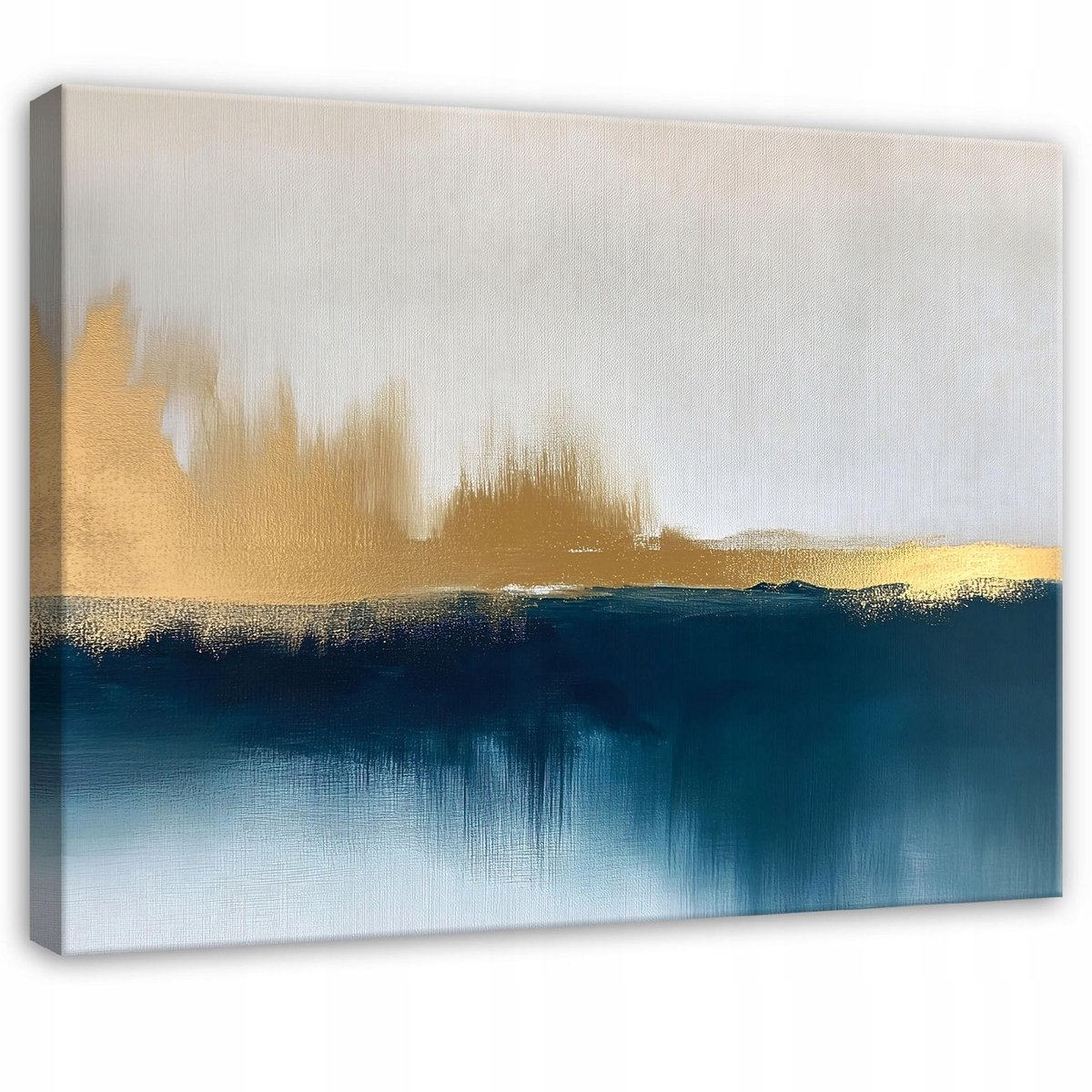 WALLARENA Canvas schilderij - 100x70 cm - abstracte grijs goud loft voor slaapkamer woonkamer multikleurig