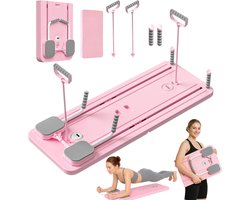 Vellano Pilates Board - Pilates Reformer - Reformer Board - Buikspiertrainer - Opvouwbare Pilates Set - 8 in 1 Board - Home Workout - Multi-functioneel Fitness Board - Roze