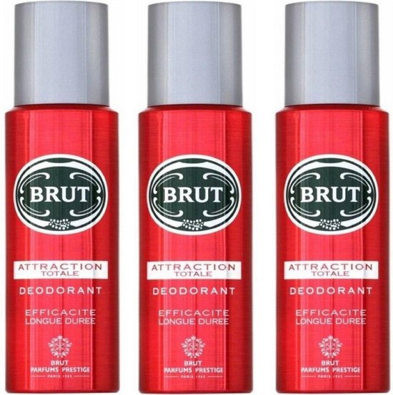 Brut Attraction Totale Deodorant Spray - 3 Pack