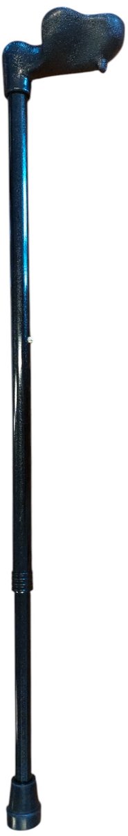 Premis Wandelstok - sterk edelstaal - Fischer handgreep - Max. 225 kg - rechtshandig - Metallic Zwart