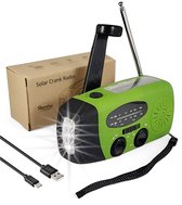 Qwality Noodradio Solar Opwindbaar – Powerbank 2000 mAh – Opwindware Radio - Zonne Energie - Noodpakket – Zaklamp – Solar Radio – Powerbank – Survival Kit – Dynamo Radio