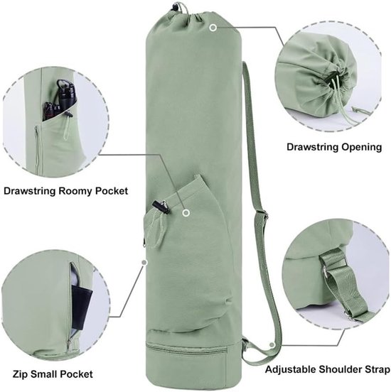Draagbare yogamat-tas - Verstelbare schouderband Fitnessmat-opbergtas - Unisex - Inhoud 30 liter — afbeelding 2